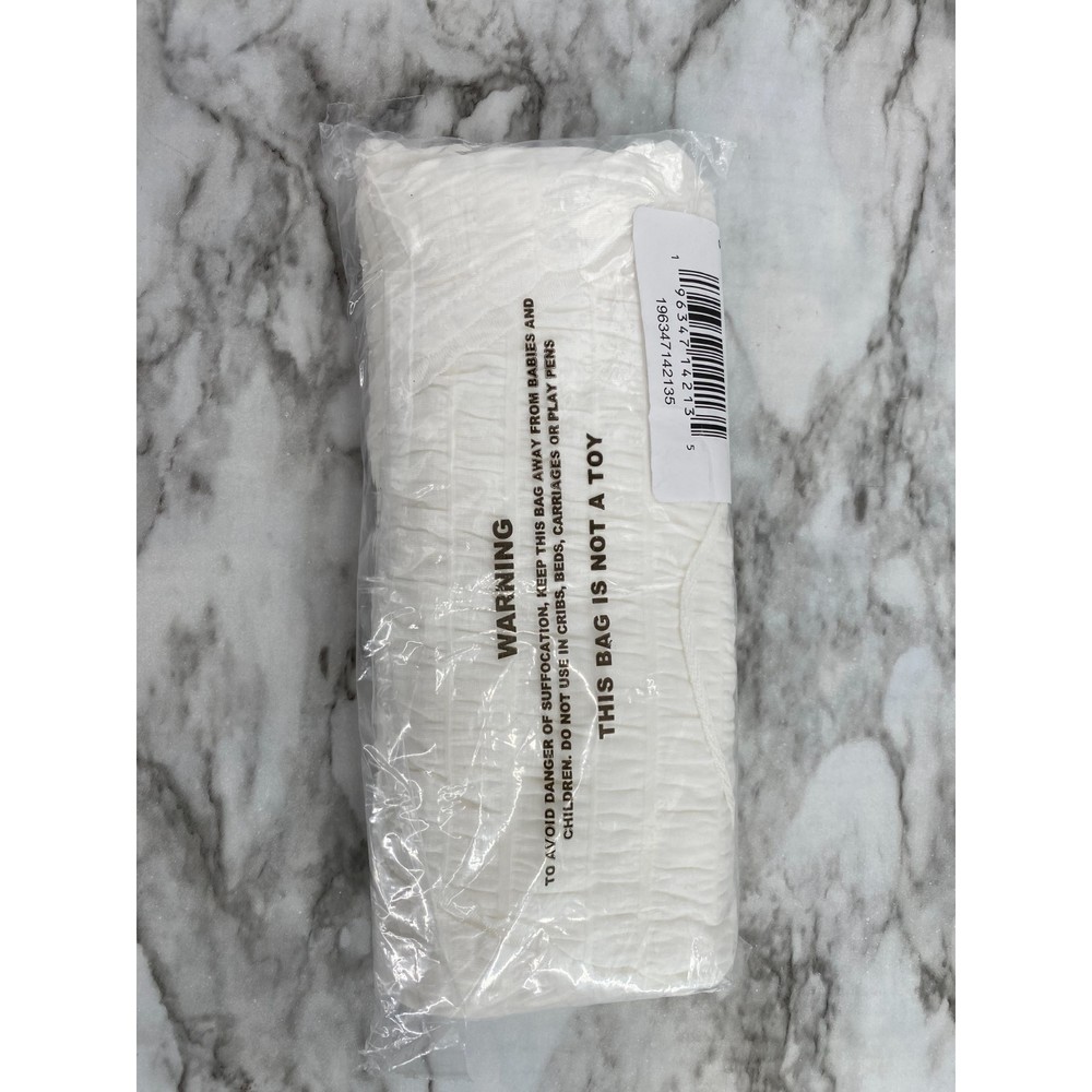 30 M Free People NWT Sugar Cube Crinkle Fabric Short Sleeve Tee Optic White Smal - Picture 11 of 12